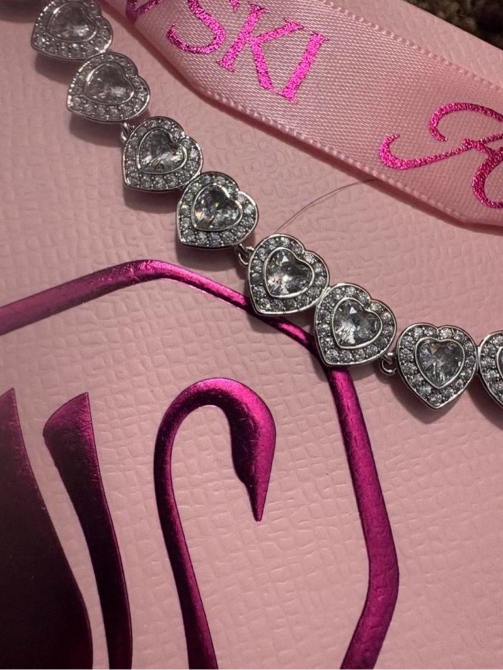 Swarovski Ariana Grande Crystal Heart Tennis Necklace - Picture 3 of 4
